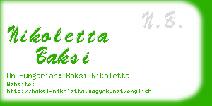 nikoletta baksi business card